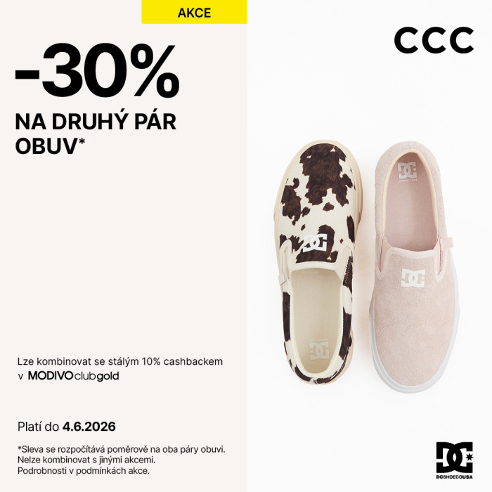 Druhý pár obuvi se slevou -30 %